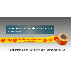 Ruban adhésif toilé gardez vos distances 75mm*50m